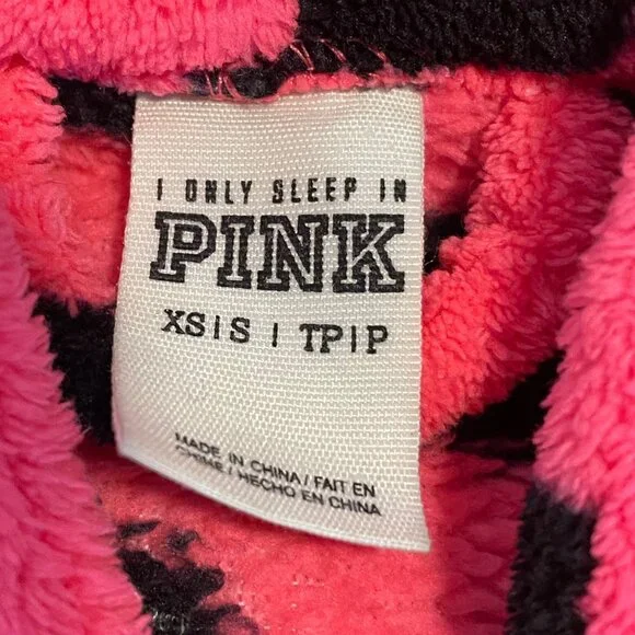 Victoria's Secret Bright PINK Women's XS Polka Dot Thick Soft Fleece Robe - Picture 8 of 16